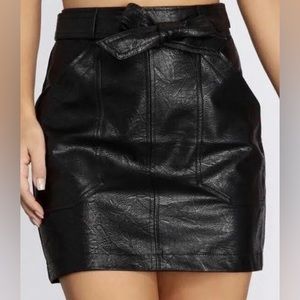 Shinestar Leather Animal Print Skirt